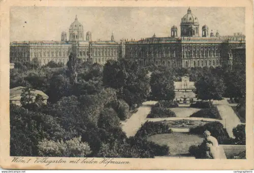 A5844 Austria Wien Volksgarten mit beiden Hofmuseen