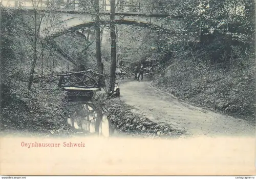 A5844 Germany Oyenhausener Schweiz bridge and rustic path