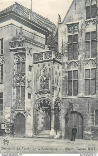 A5843 Belgium Brugge Porche de la Bibliotheque L'Ancien Tonlieu
