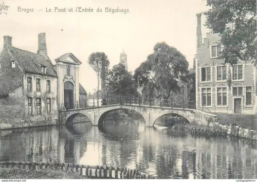 A5843 Belgium Brugge Pont et l'entree du Beguinage