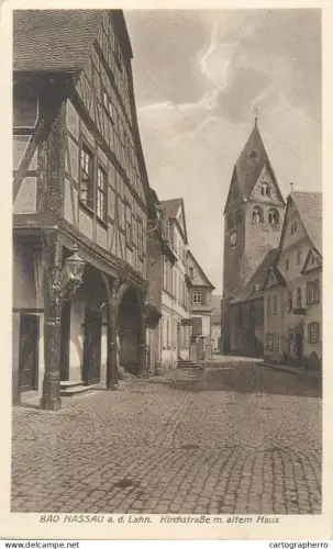 A5841 Germany Bad Nassau an der Lahn Kirchstrasse mit altem Haus