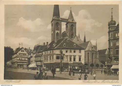 A5841 Germany Halberstadt Fischmarkt und Martinikirche