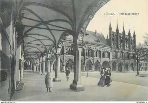 A5841 Germany Lubeck Rathausarkaden