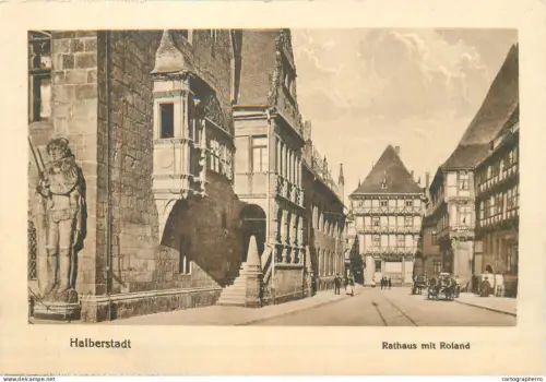 A5841 Germany Halbrstadt Rathaus mit Roland