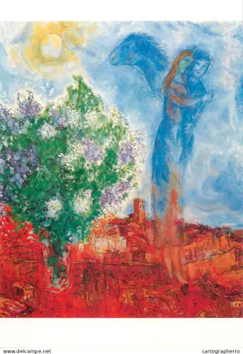 A5429 Fine art Marc Chagall Couple above Saint Paul
