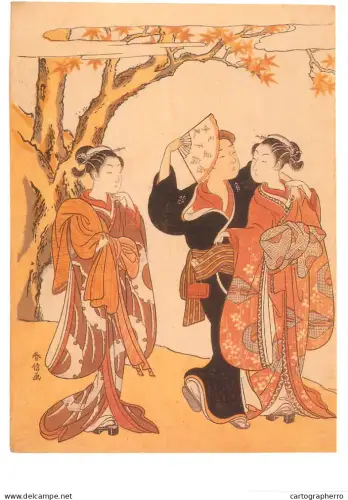 A5428 Fine art Susuki Harunobu Flirting at the Waterfall