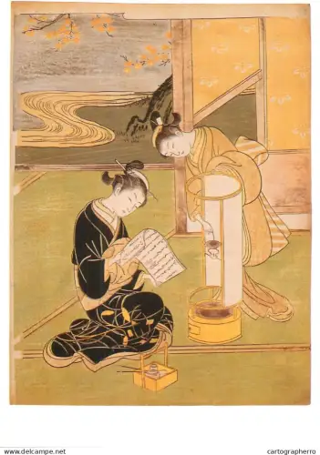 A5428 Fine art Susuki Harunobu Andon-no Yusho Evening glow