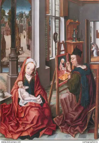 A5428 Fine art Derick Baegert The Evangelist Luke paints the Virgin Mary