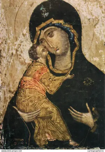 A5427 Religious fine art postcard Sweet Kiss from Athos
