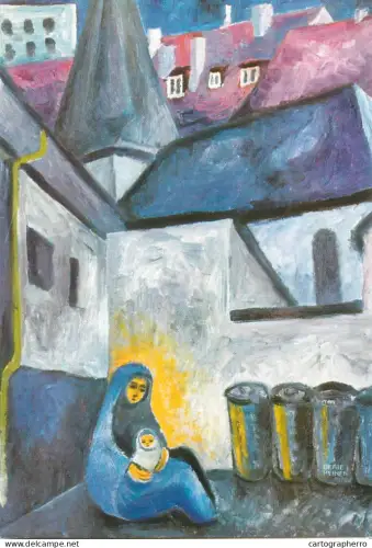 A5427 Religious fine art postcard Madonna with Child Beate Heinen