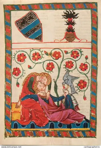 A5427 Religious fine art postcard Codex Manesse Konrad von Altstetten