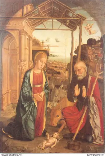 A5427 Religious fine art postcard Nativity of the Lord Luca Baudo da Novara