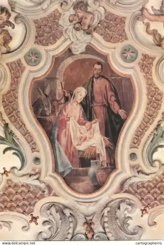 A5427 Religious fine art postcard Baroque fresco depicting the Nativity scene