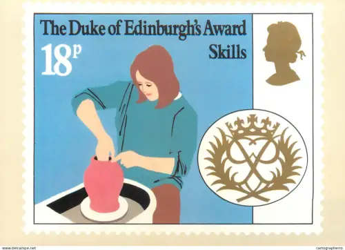 A5426 British stamp designed postcard Philip Sharland Duke of Edinbgrugh's awards Skills