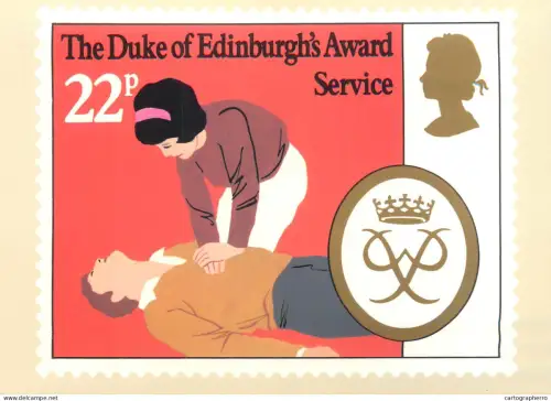 A5426 British stamp designed postcard Philip Sharland Duke of Edinbgrugh's awards Service