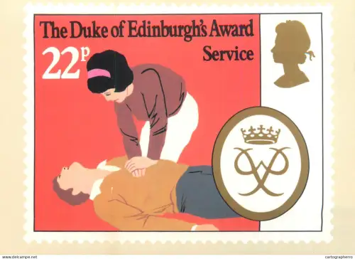 A5426 British stamp designed postcard Philip Sharland Duke of Edinbgrugh's awards Service