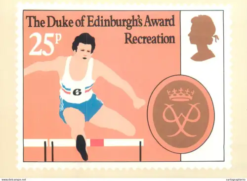 A5426 British stamp designed postcard Philip Sharland Duke of Edinbrugh's awards Recreation