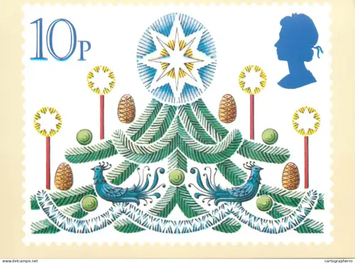 A5426 British stamp designed postcard Jeffery Matthews Christmas tree