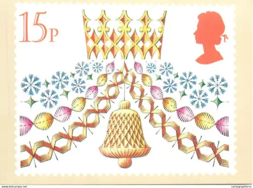 A5426 British stamp designed postcard Jeffery Matthews Christmas paper decorantions