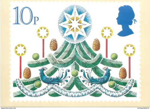 A5426 British stamp designed postcard Jeffery Matthews Christmas tree