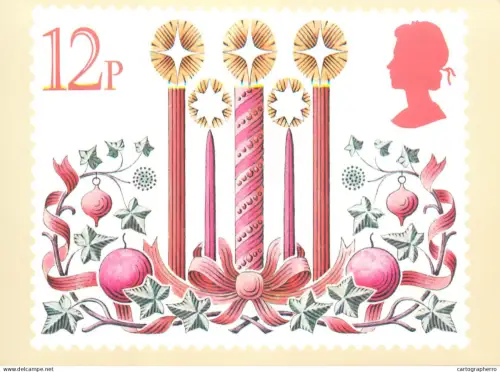 A5426 British stamp designed postcard Jeffery Matthews Christmas candles