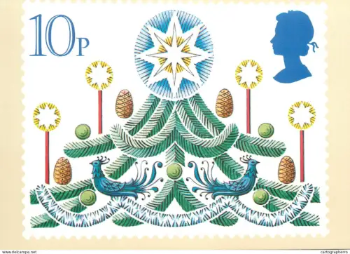 A5426 British stamp designed postcard Jeffery Matthews Christmas tree