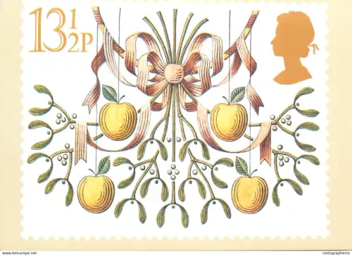 A5426 British stamp designed postcard Jeffery Matthews Christmas mistletoe