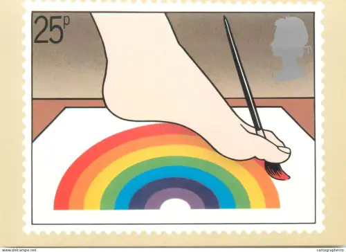 A5426 British stamp designed postcard Johm Gibbs Foot artist