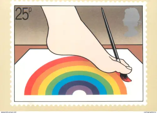 A5426 British stamp designed postcard Johm Gibbs foot artist