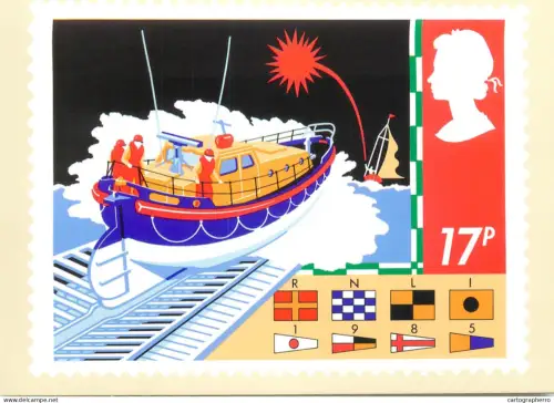 A5426 British stamp designed postcard Newell Sorrell Lifeboat