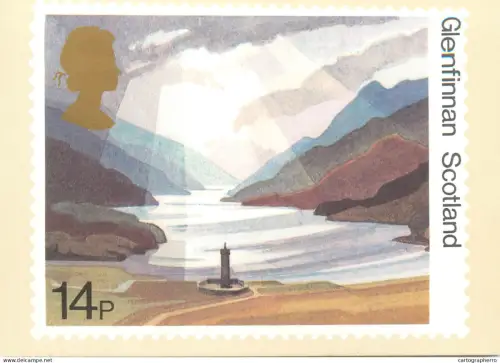 A5426 British stamp designed postcard Michael Fairclough Glenfinnan Scotland