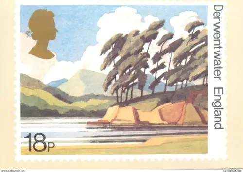 A5426 British stamp designed postcard Michael Fairclough Derwentwater England