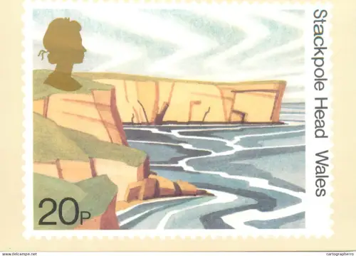 A5426 British stamp designed postcard Michael Fairclough Stackpole Head Wales