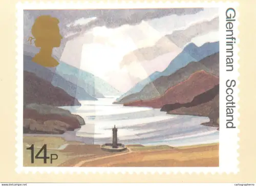 A5426 British stamp designed postcard Michael Fairclough Glenfinnan Scotland