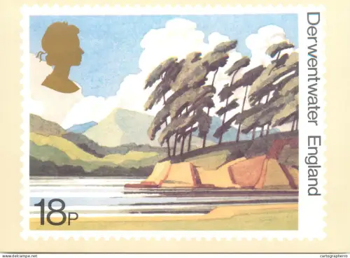 A5426 British stamp designed postcard Michael Fairclough Derwentwater England
