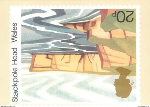A5426 British stamp designed postcard Michael Fairclough Stakpole Head Wales