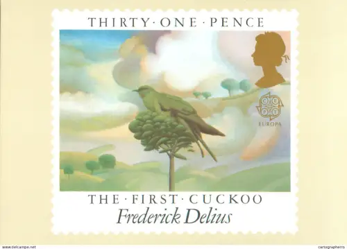A5425 British stamp designed postcard Wilson McLean The first Cuckoo Frederick Delius