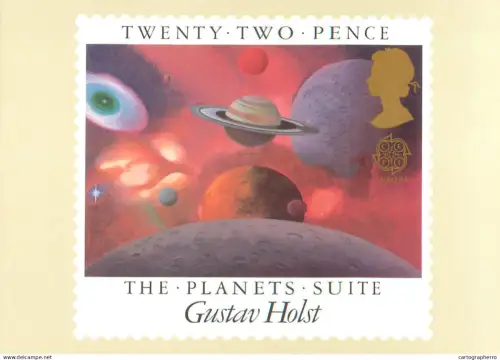 A5425 British stamp designed postcard Wilson McLean The planets Gustav Holst