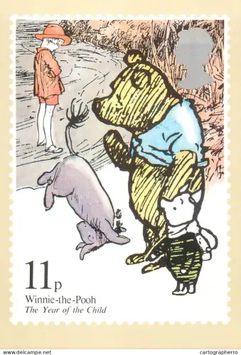 A5425 British stamp designed postcard Edward Hughes Year of the Child Winnie the Pooh