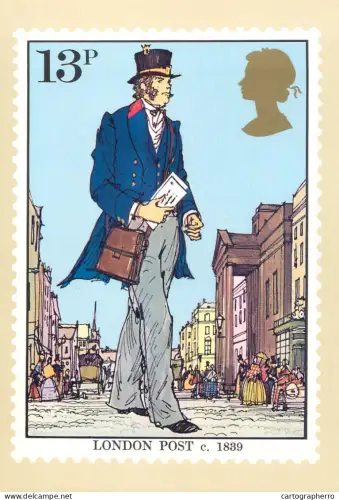 A5425 British stamp designed postcard Sir Rowland Hill London Post