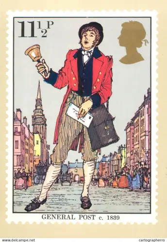 A5425 British stamp designed postcard Sir Rowland Hill General Post