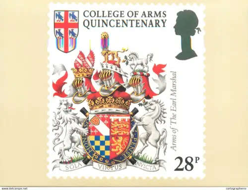 A5425 British stamp designed postcard Jeffery Matthews Arms of the Earl Marshal