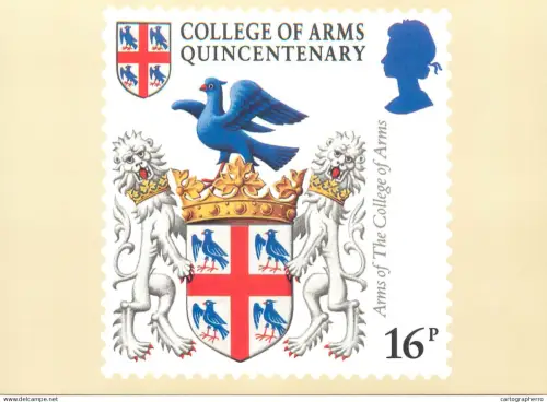 A5425 British stamp designed postcard Jeffery Matthews Arms of the College of Arms