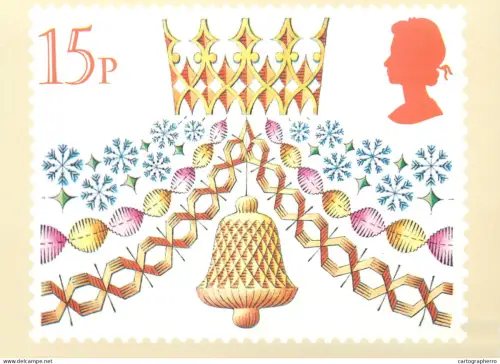 A5425 British stamp designed postcard Jeffrey Matthews Portraits Christmas paper decoration