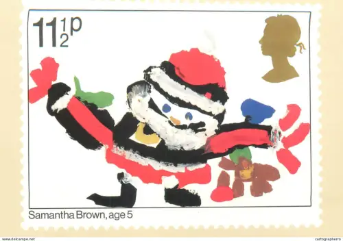 A5425 British stamp designed postcard Samantha Brown Father Christmas