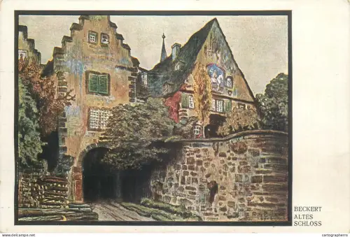 A5838 Germany Beckert Altes Schloss signed artwork
