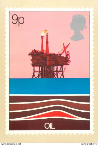 A5424 British stamp designed postcard Peter Murdoch Oil