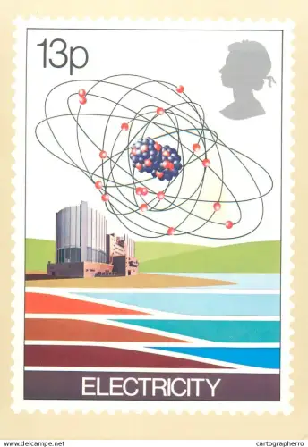 A5424 British stamp designed postcard Peter Murdoch Electricity