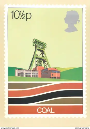 A5424 British stamp designed postcard Peter Murdoch Coal