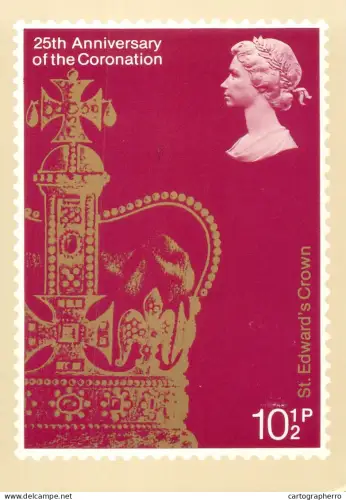 A5424 British stamp designed postcard Jeffery matthews St Edward's Crown
